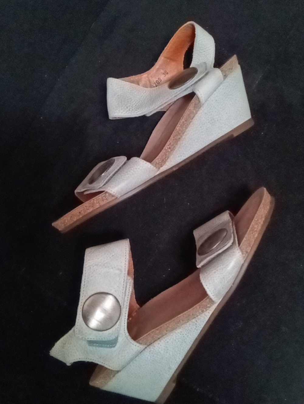 Women's Taos Wedge Sandals with Metallic Accent in Light Blue